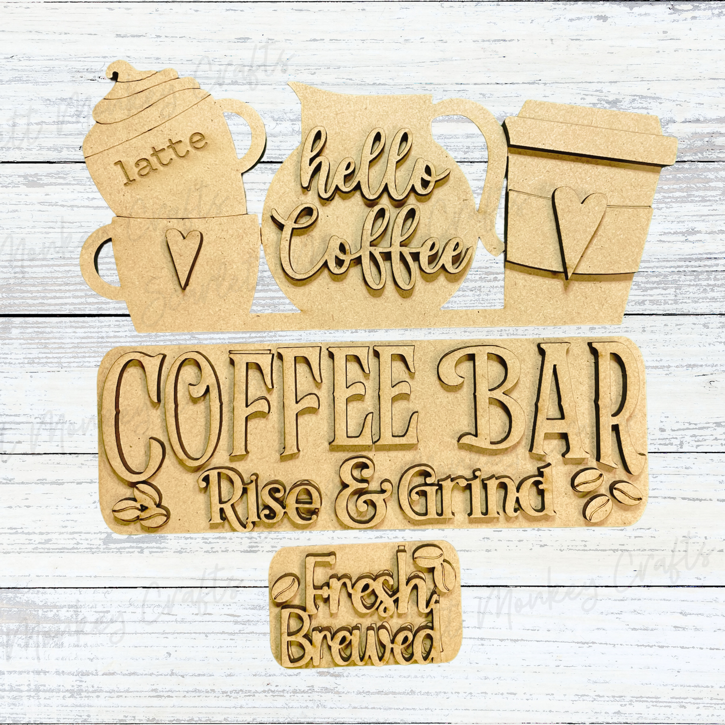 Coffee Bar Interchangeable - Painted