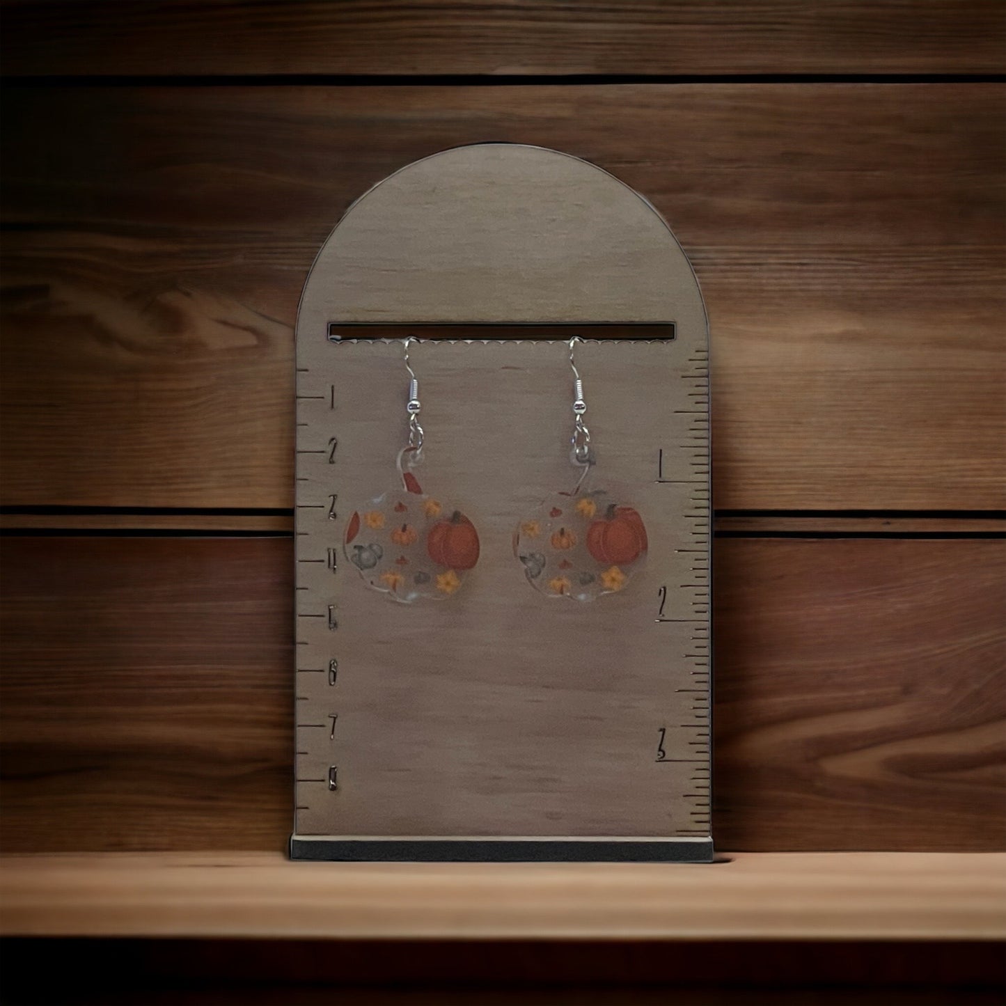 Pumpkin Clear Patterned Acrylic Earrings