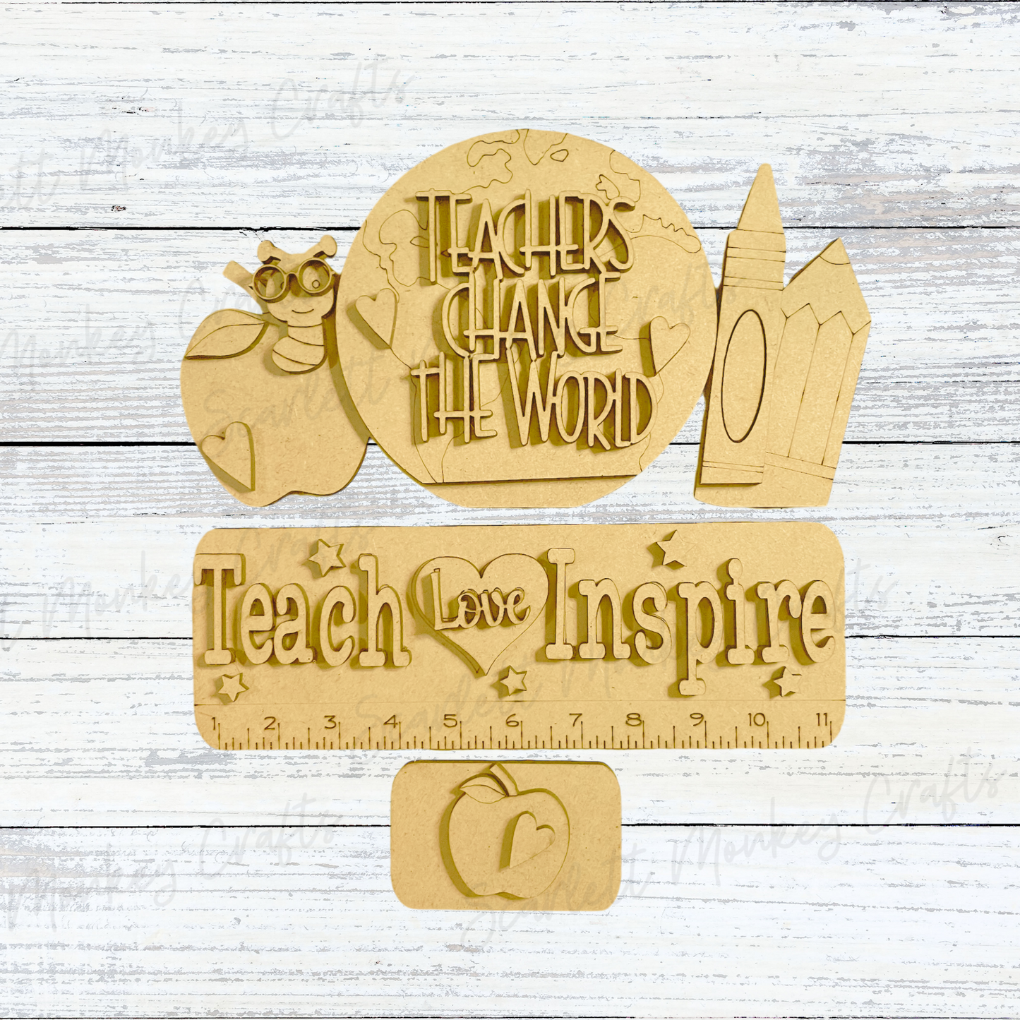 Teachers Change the World Interchangeable - Painted