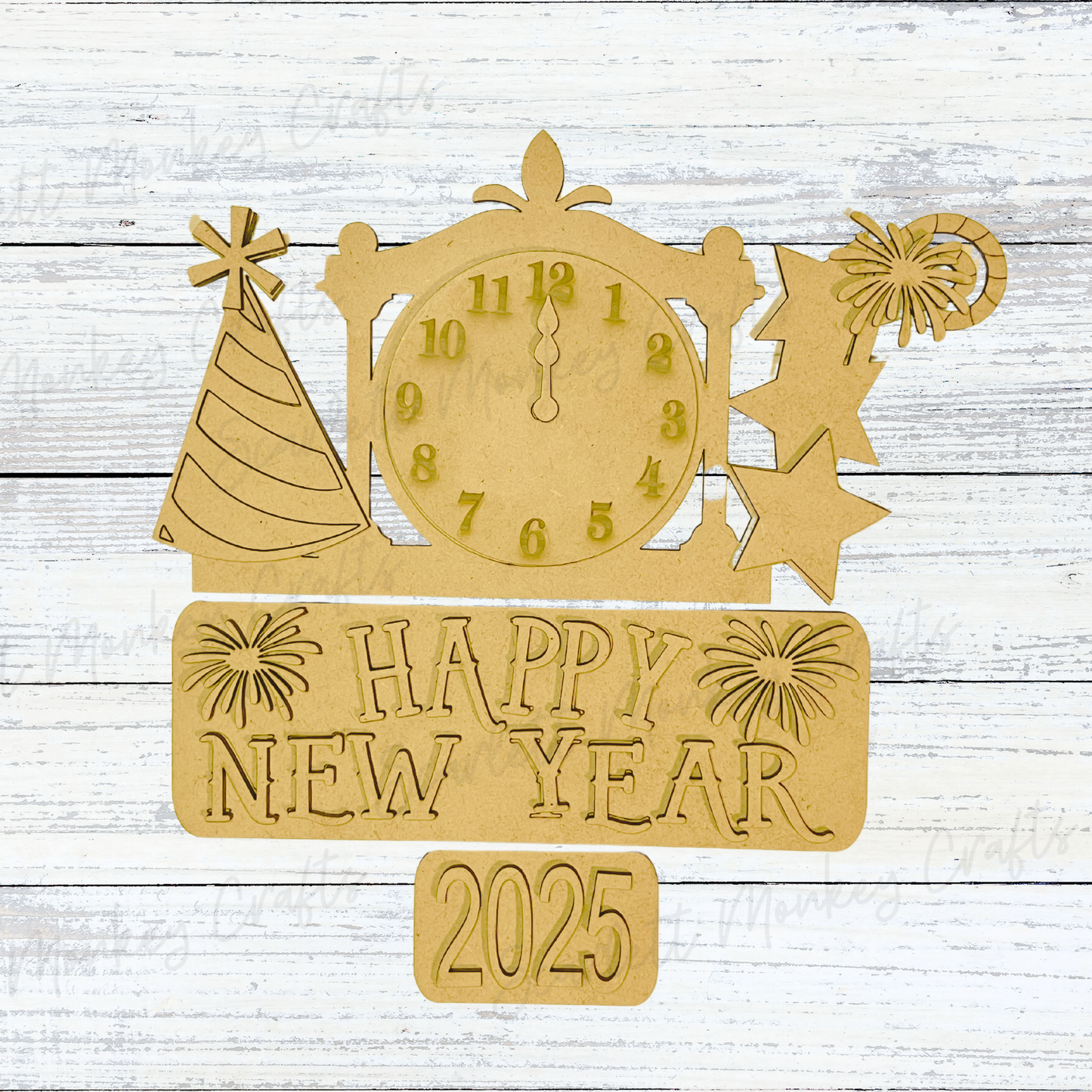 Happy New Year Interchangeable - Painted