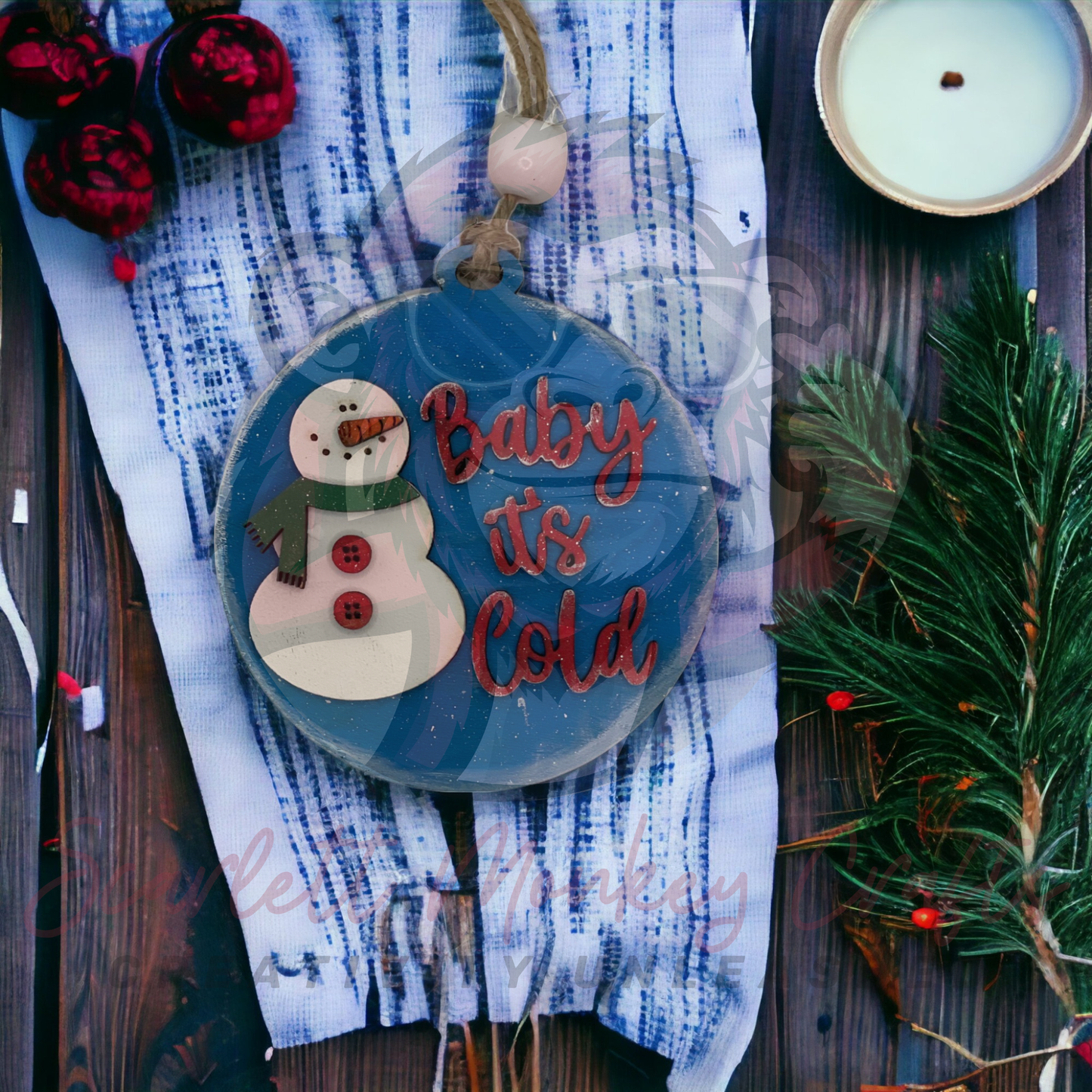 Baby It's Cold Christmas Ornament - Painted