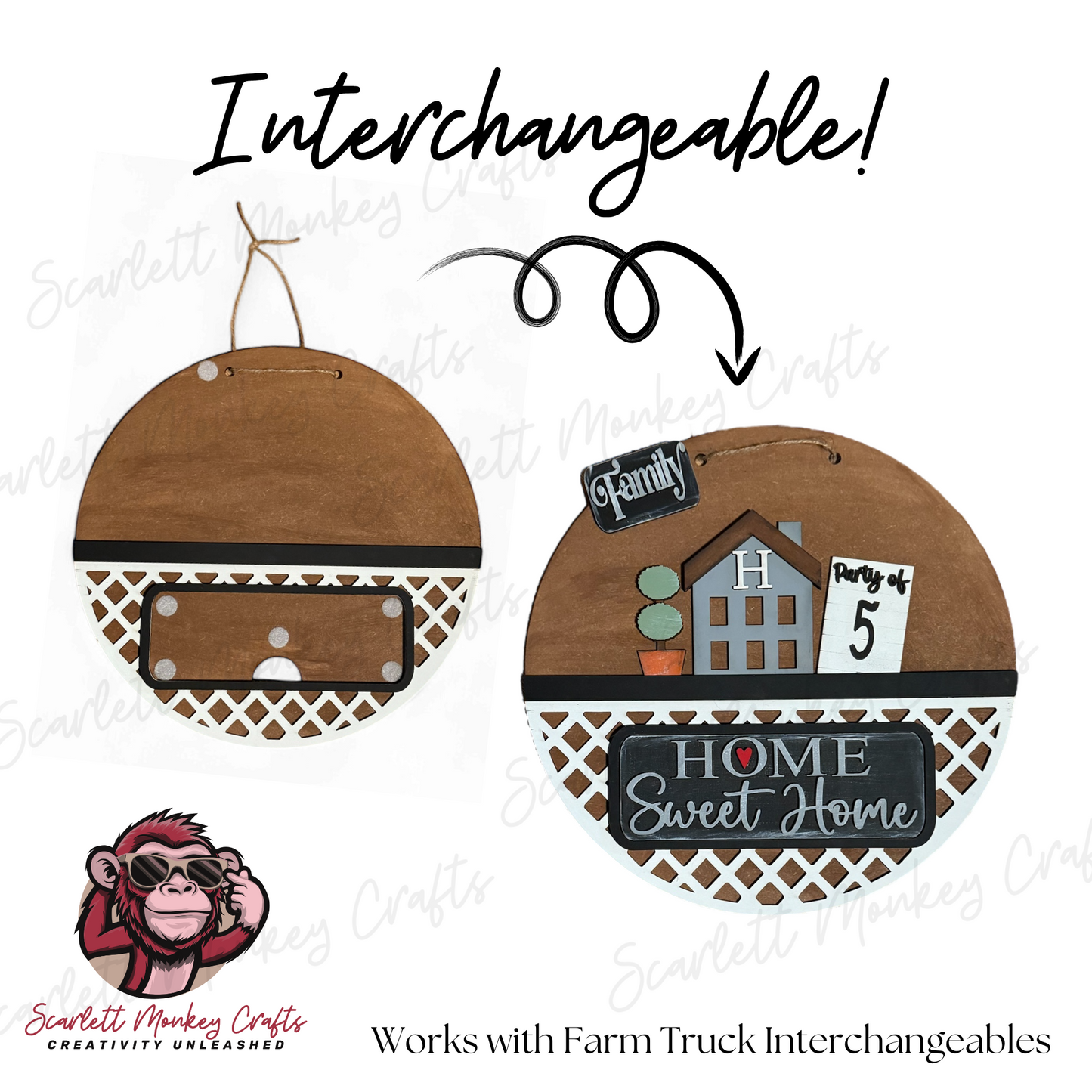 Door Hanger Interchangeable Base - Painted