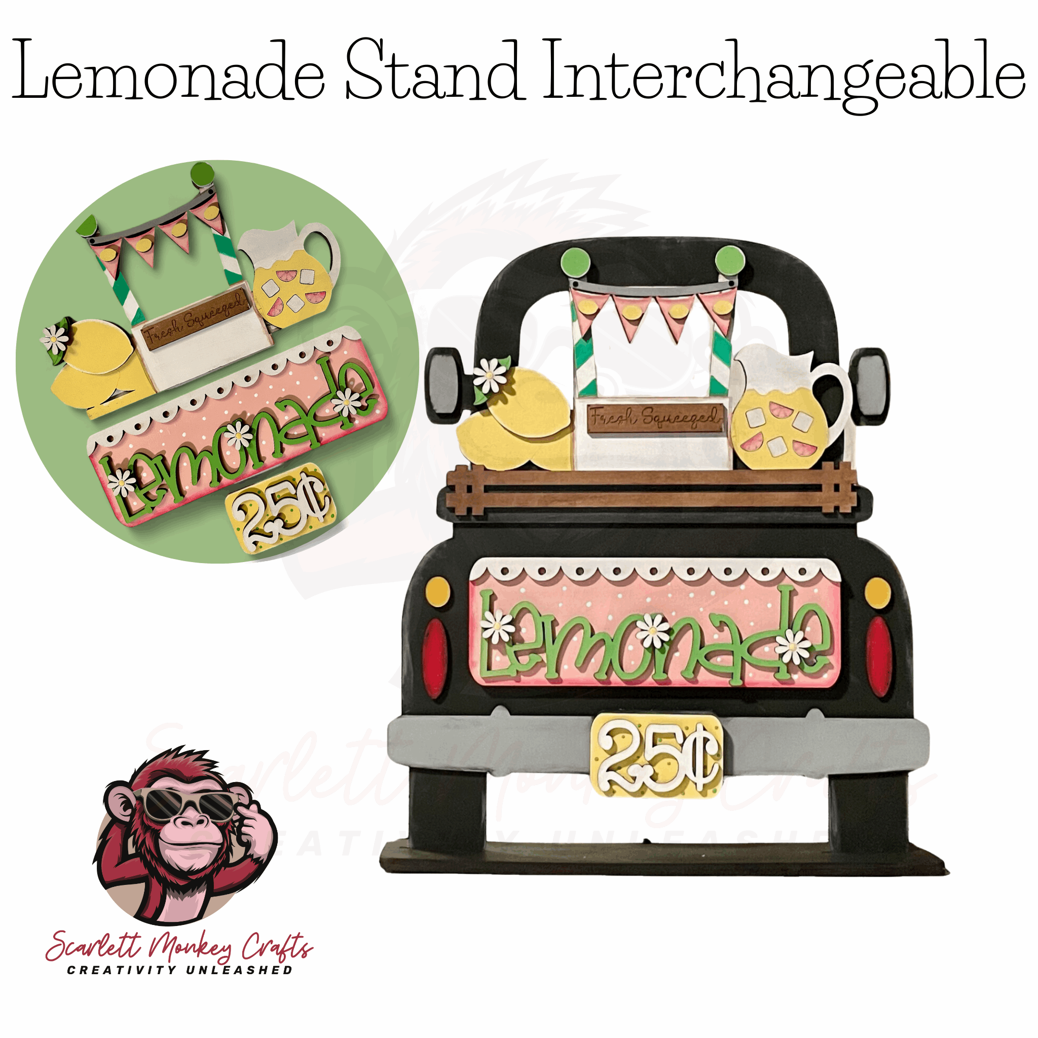 Farm Truck Interchangeable Starter Bundle with lemonade stand design attachment.