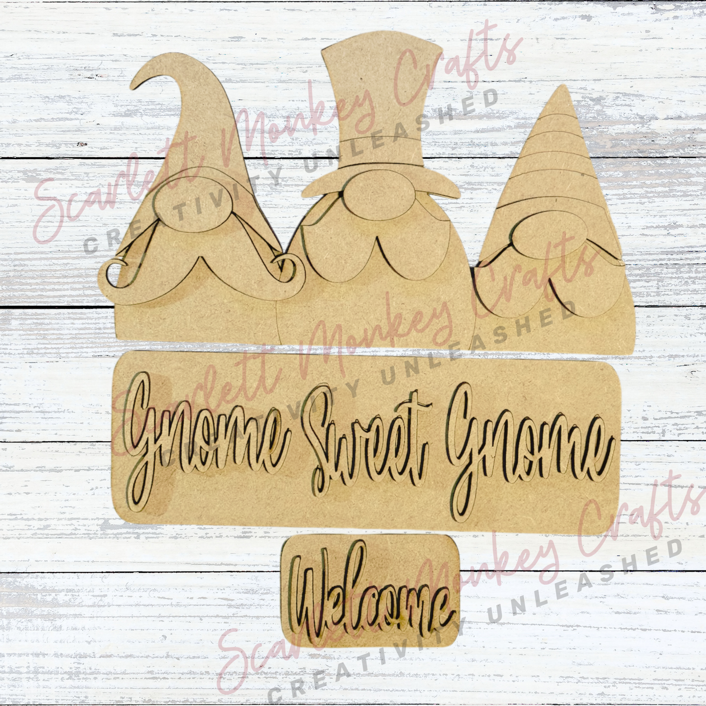 Gnome Sweet Gnome Interchangeable Paintable Wood Project