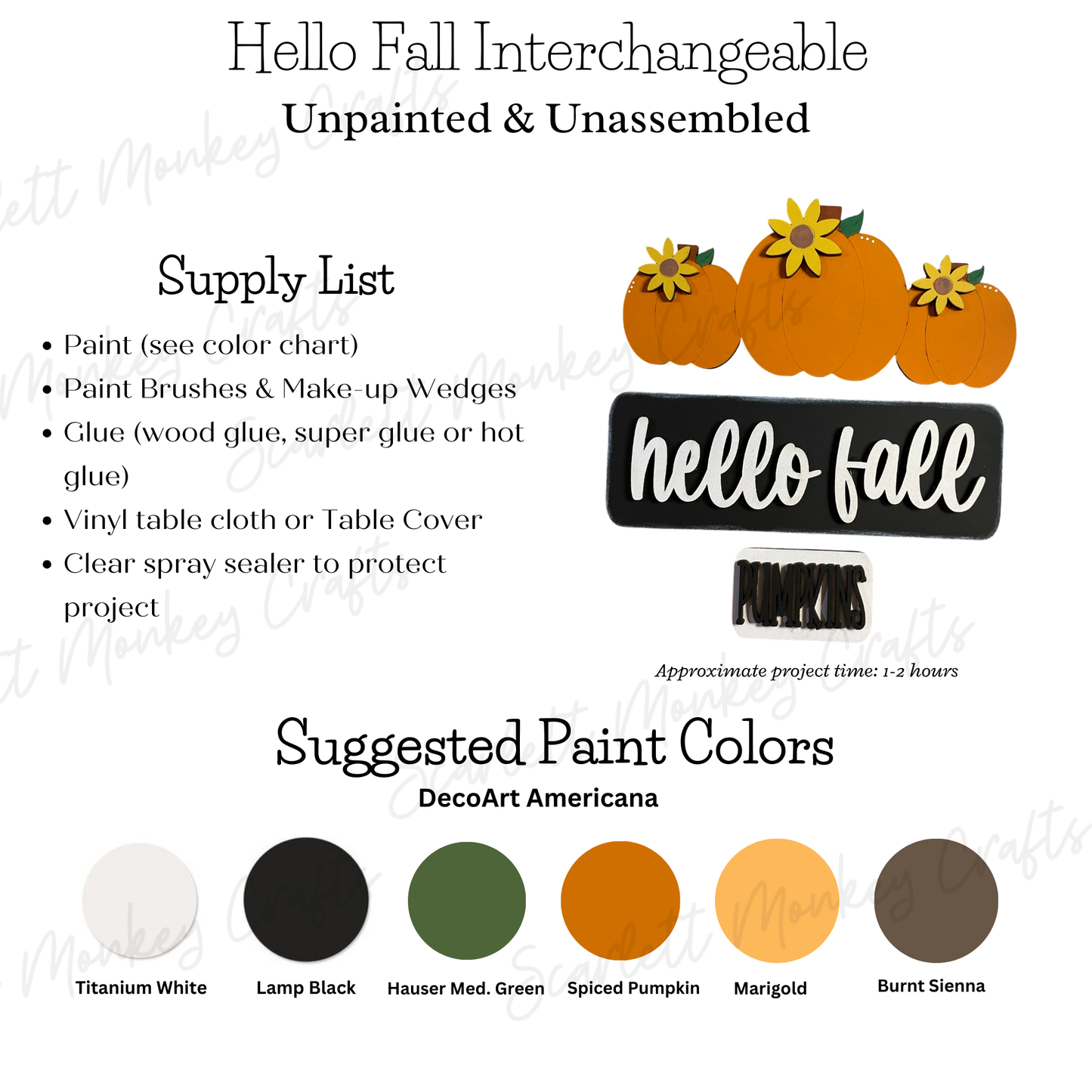 Hello Fall Interchangeable - Paintable Project