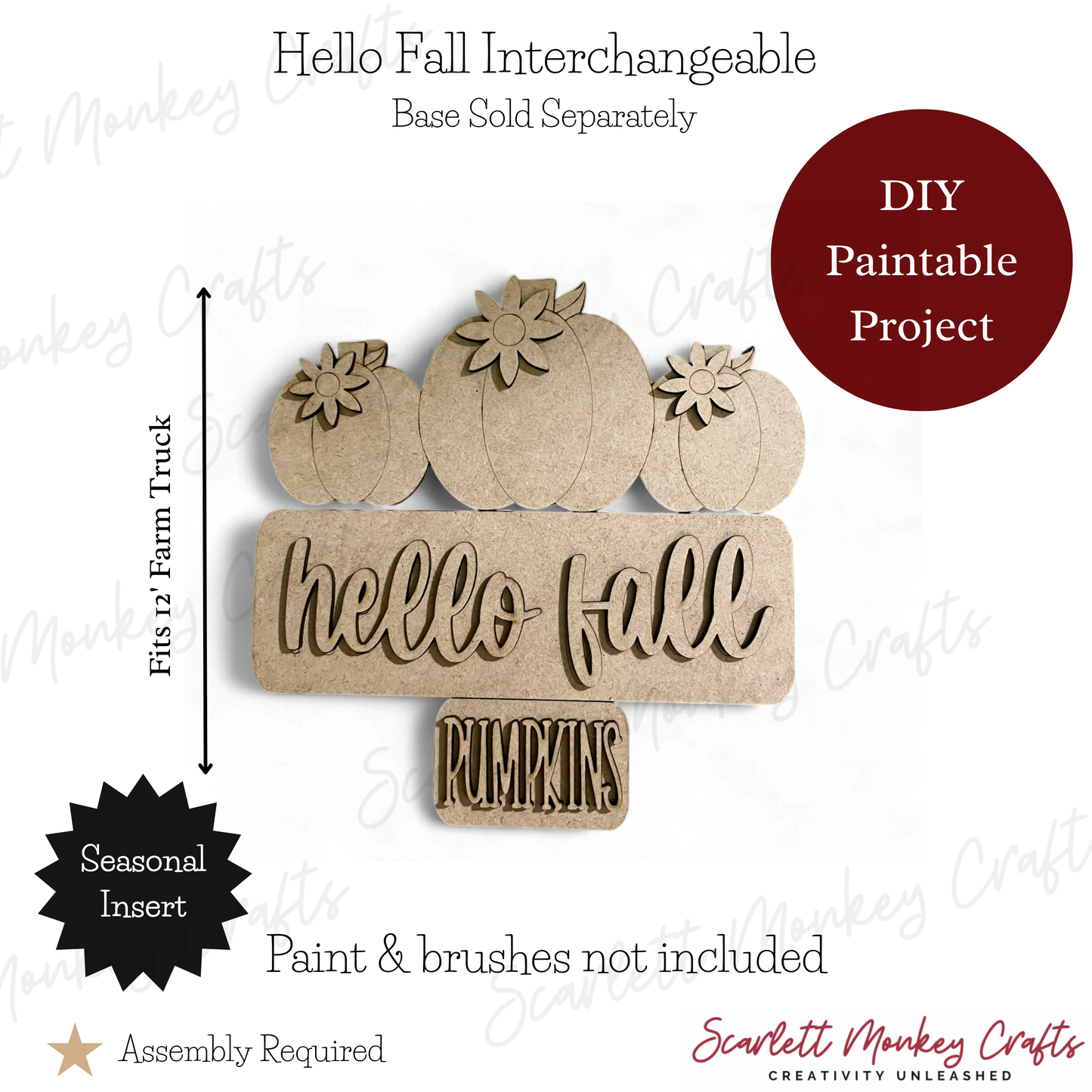 Hello Fall Interchangeable - Paintable Project