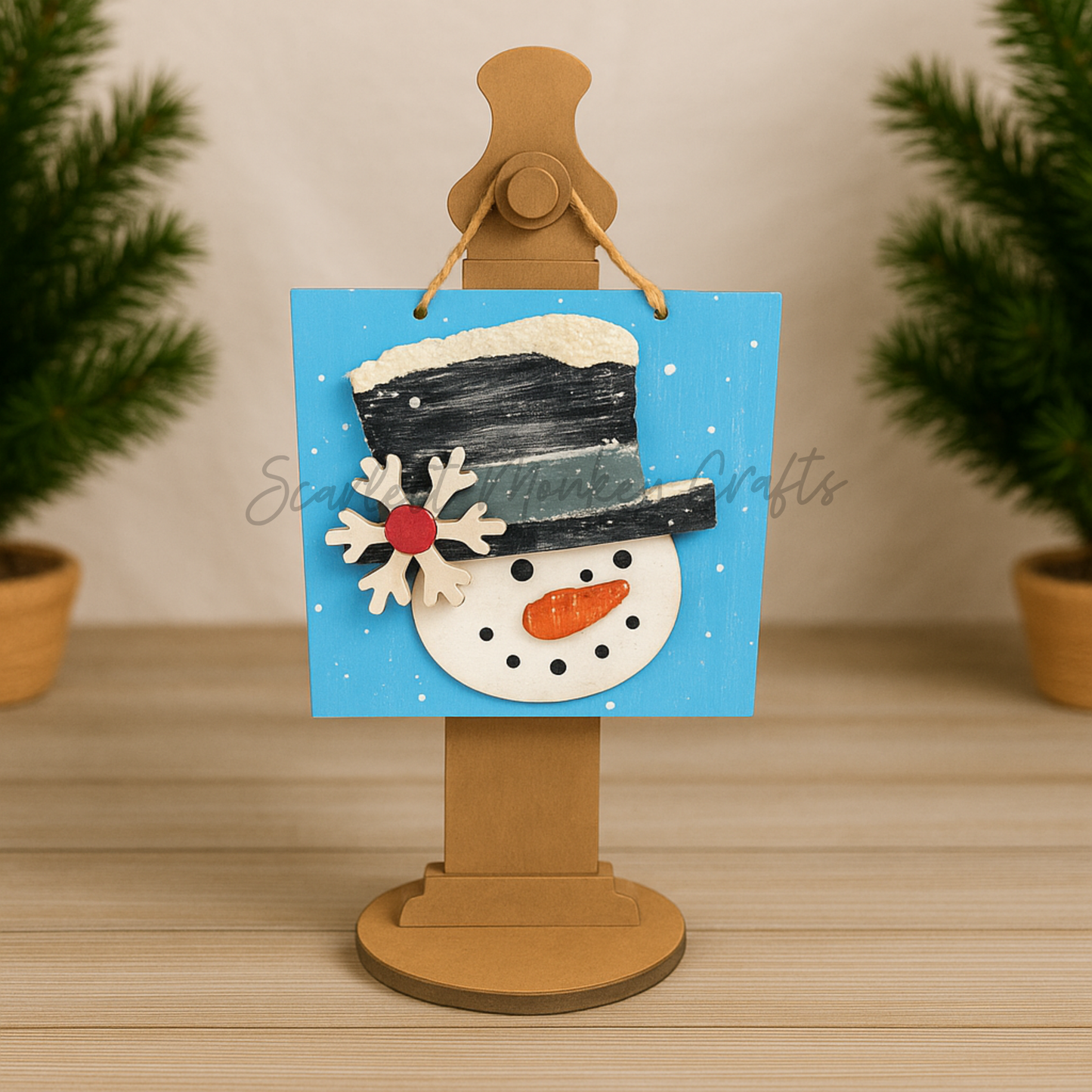 Winter Theme Wall Hangers - Hand-Painted Christmas Decor