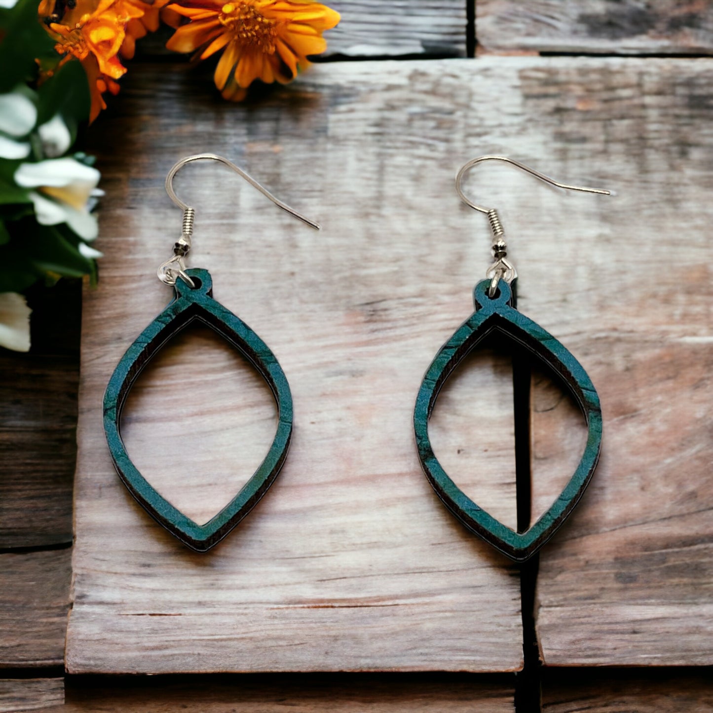 Hand-crafted Western Style Wood Earrings