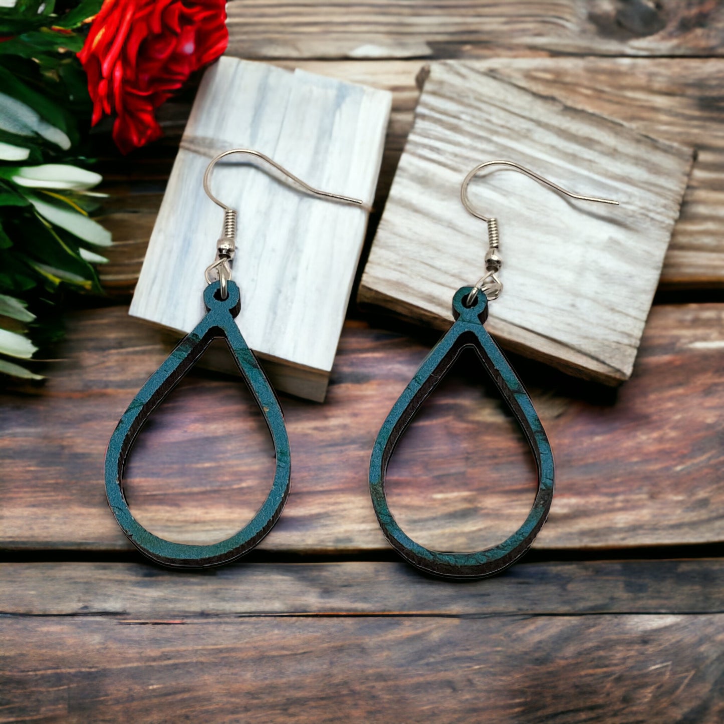 Hand-crafted Western Style Wood Earrings