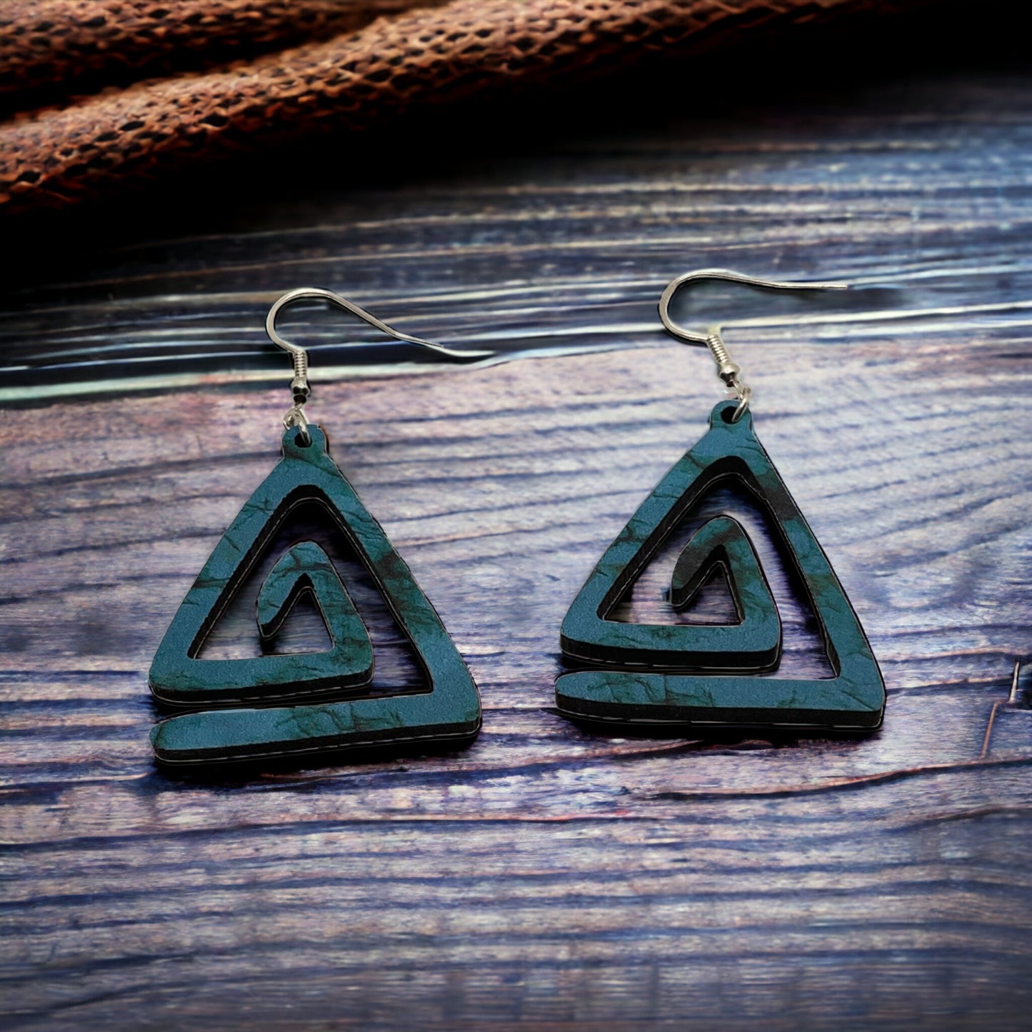 Hand-crafted Western Style Wood Earrings