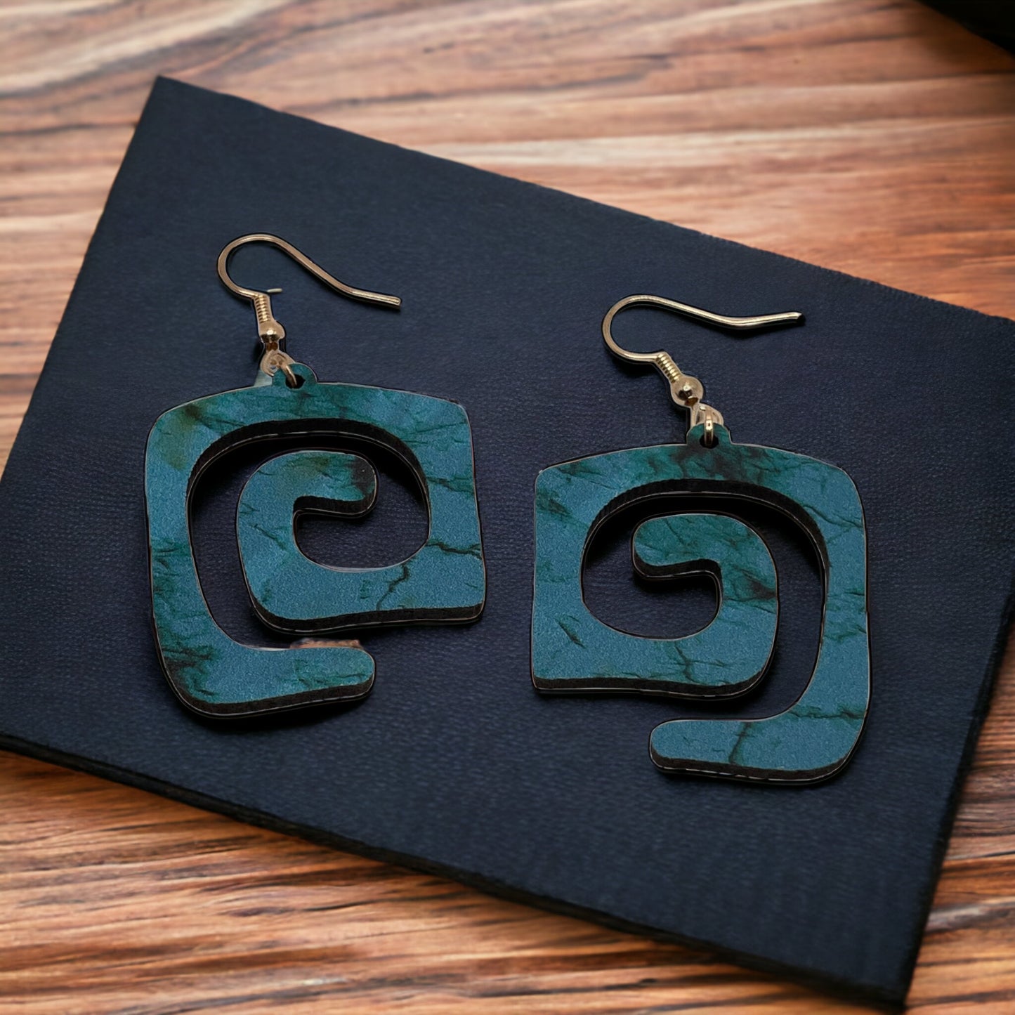 Hand-crafted Western Style Wood Earrings
