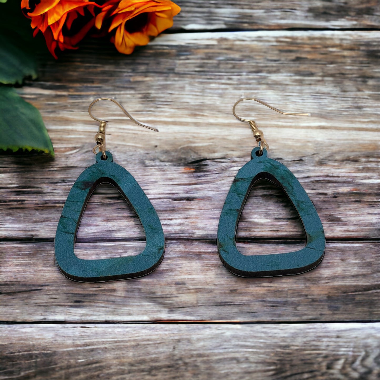 Hand-crafted Western Style Wood Earrings