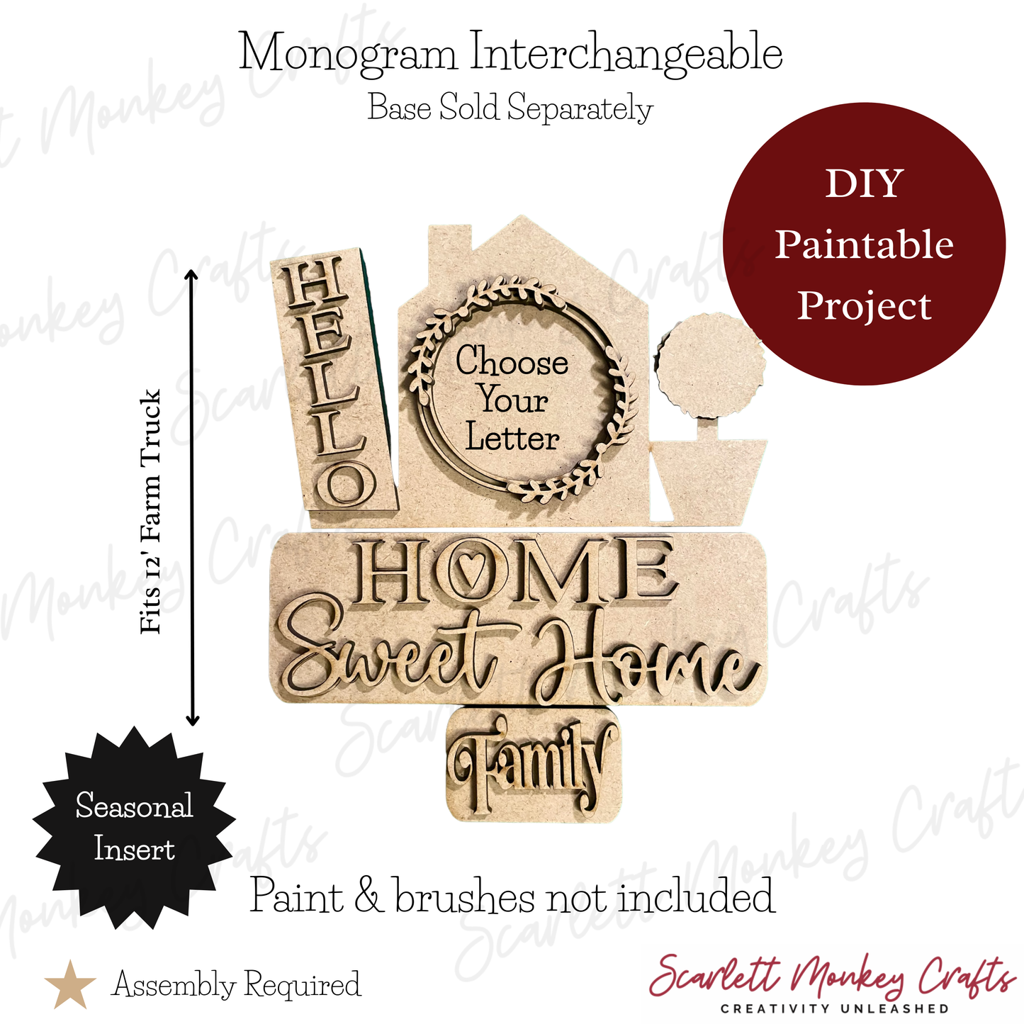 Monogram Interchangeable - Paintable Project