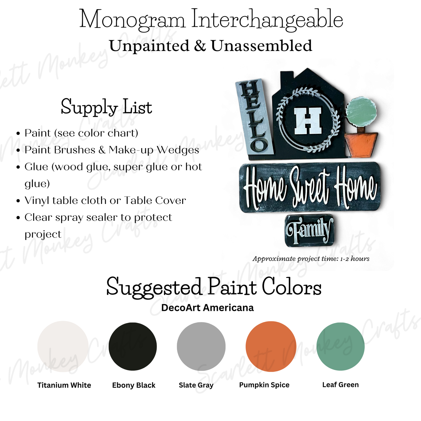Monogram Interchangeable - Paintable Project