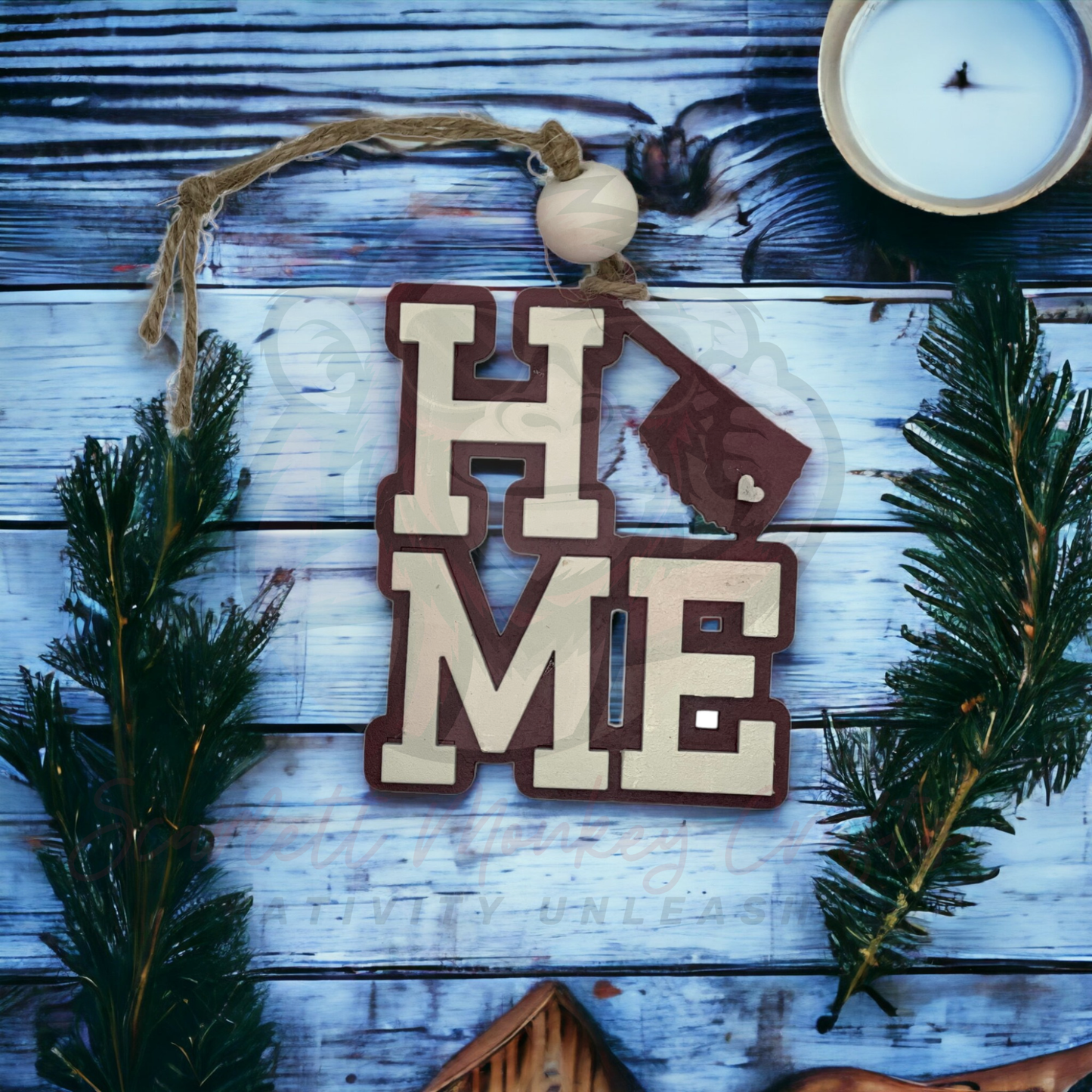 HOME State Ornament - Painted