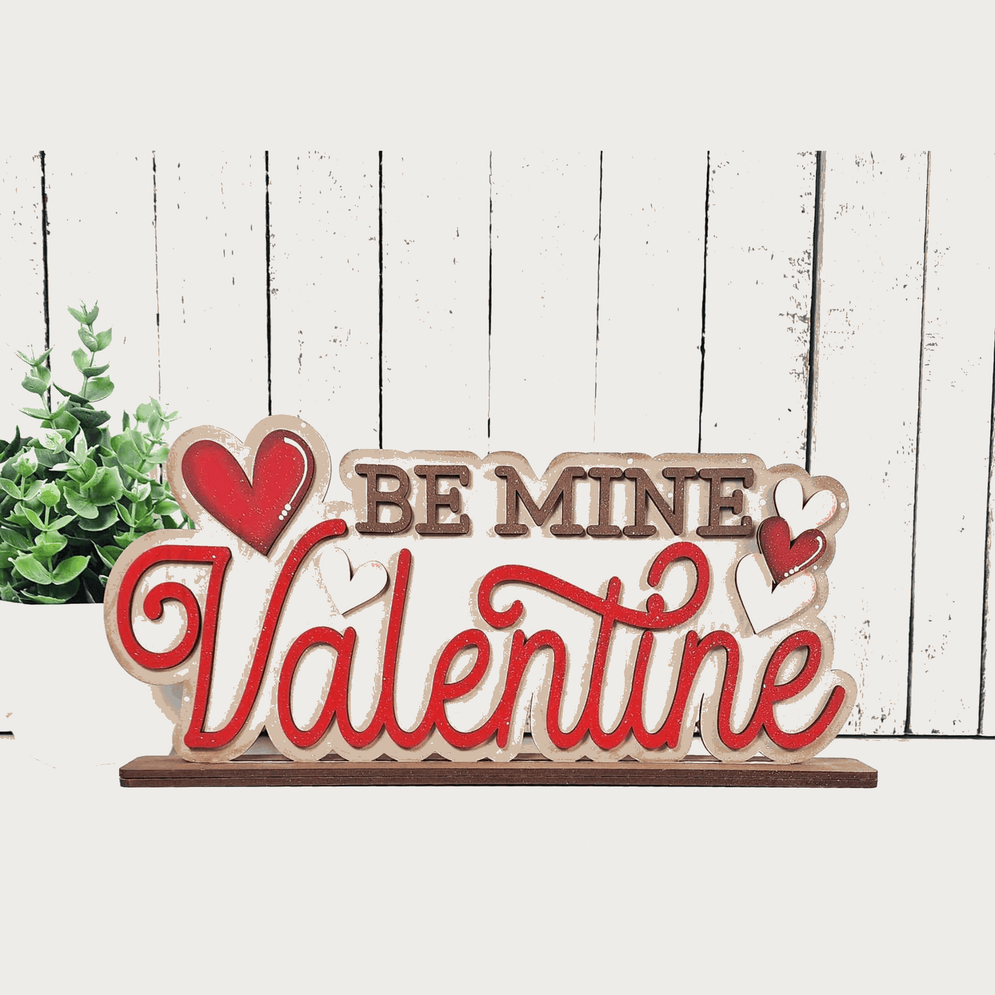 Be Mine Valentine Shelf Sitter, paintable wooden sign kit, perfect crafting project.