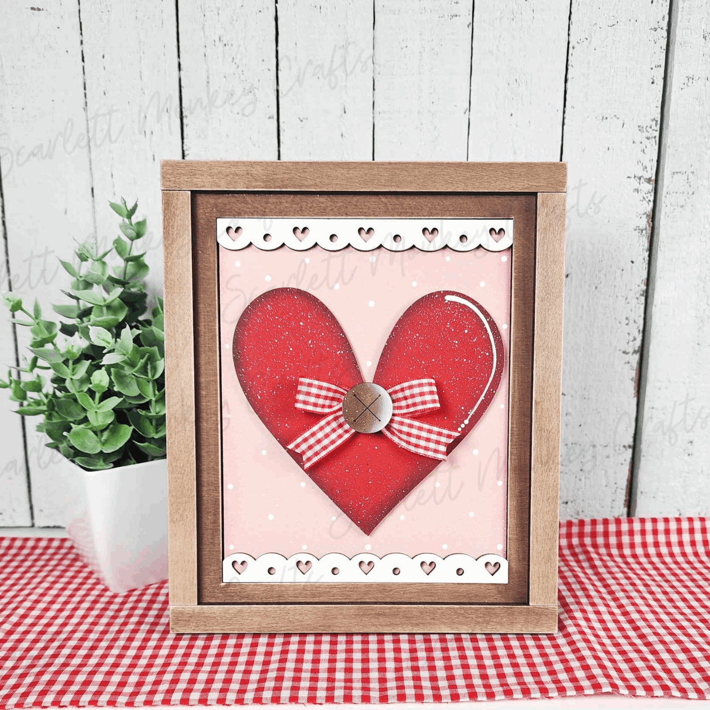 Valentine's Day paintable wood heart sign project.