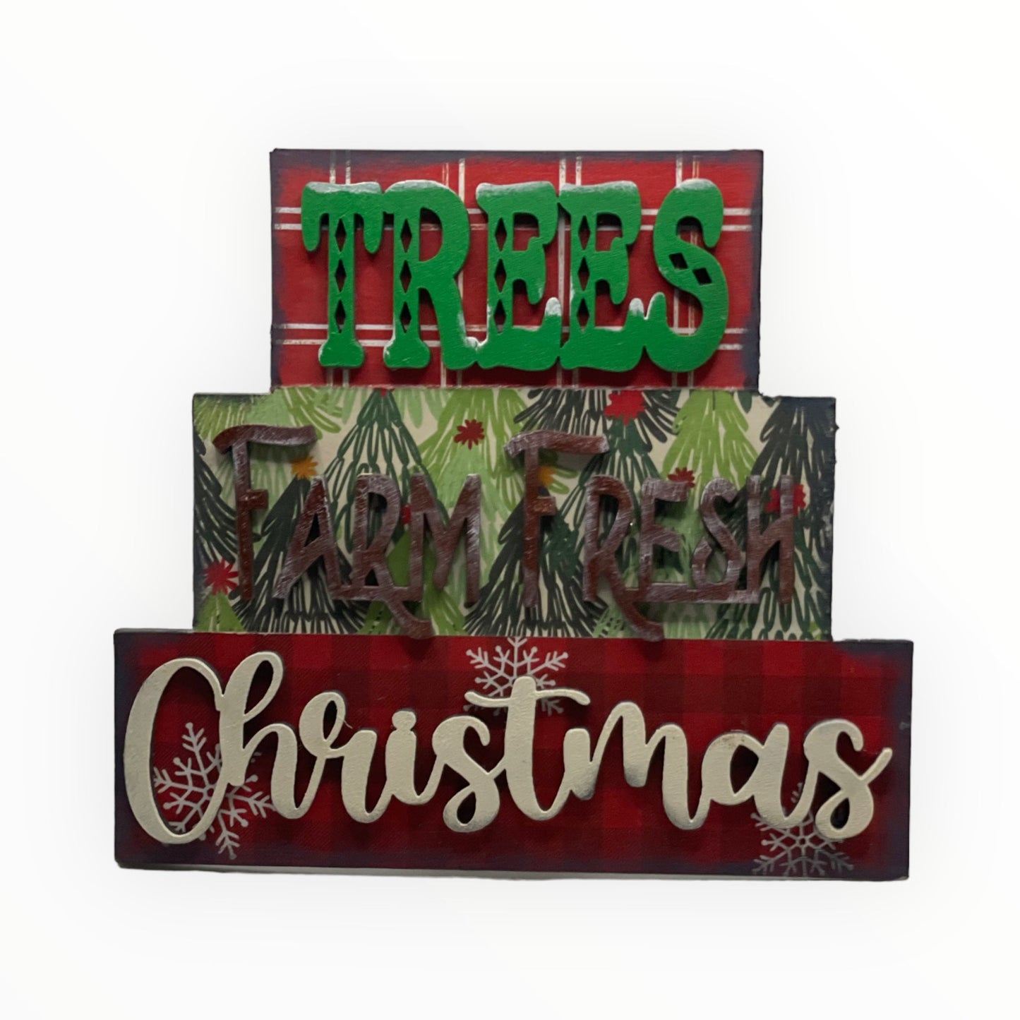 Christmas Word Stackers for tiered tray decor.