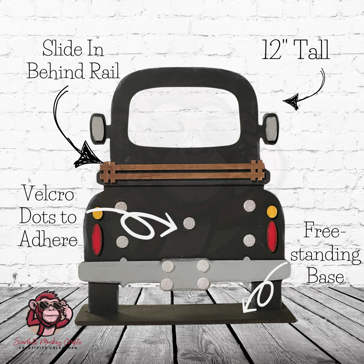 Coffee Bar Farmhouse Truck Interchangeable Bundle with Velcro attachments and freestanding base.