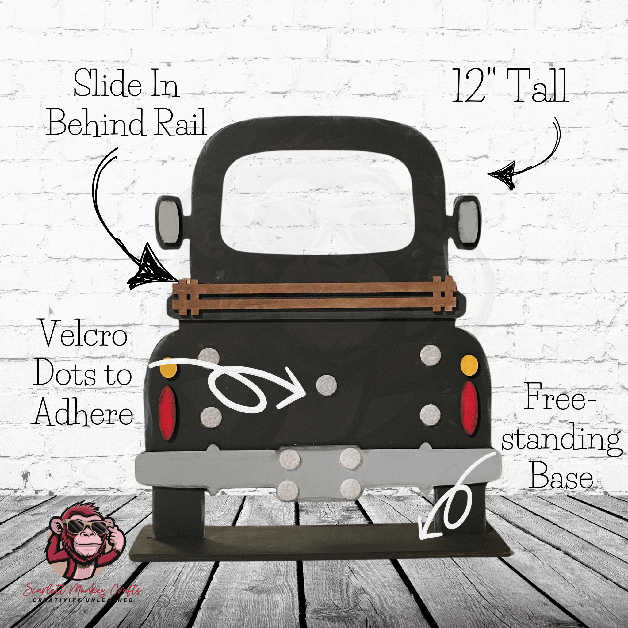 Coffee Bar Farmhouse Truck Interchangeable Bundle with Velcro attachments and freestanding base.