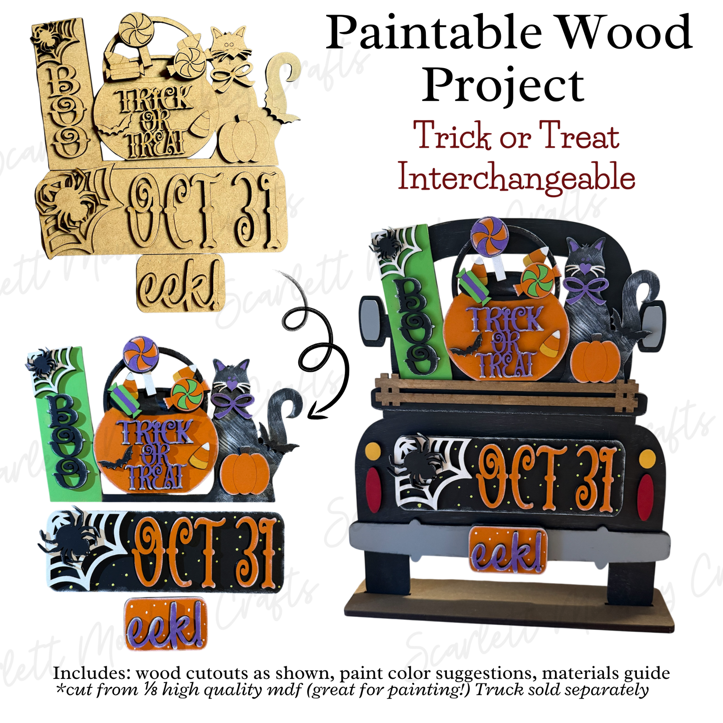 Trick or Treat Interchangeable Paintable Wood Project