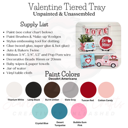 Paintable Project - Valentine Tiered Tray Set