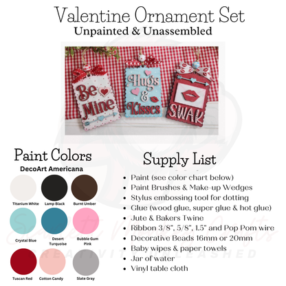 Paintable Project - Valentine Ornament Set