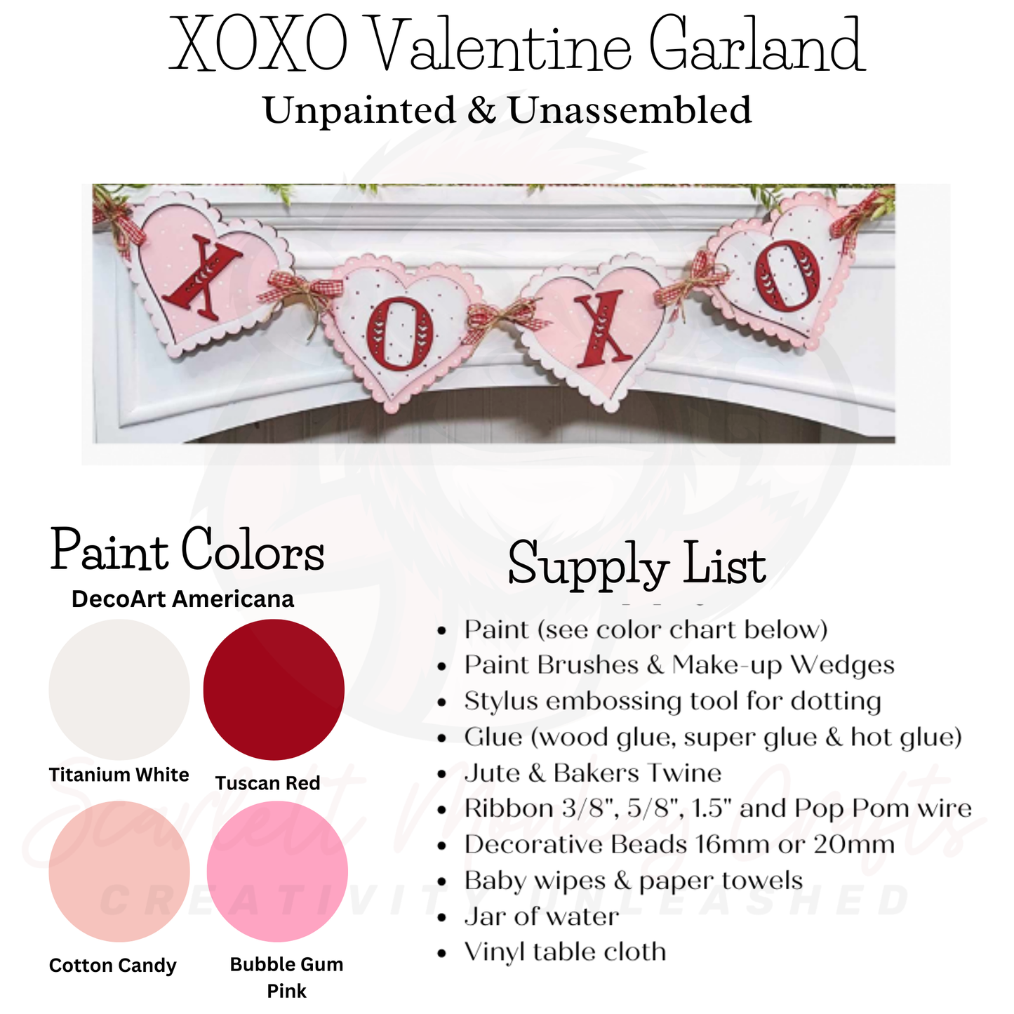 Paintable Project - XOXO Valentine Shelf Sitter