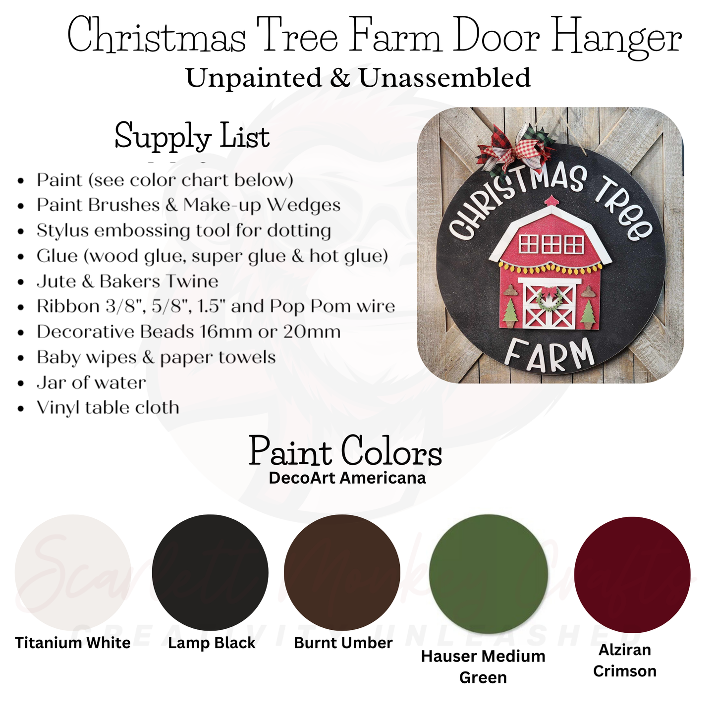 Paintable Project - Christmas Tree Farm Door Hanger