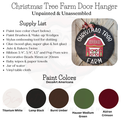 Paintable Project - Christmas Tree Farm Door Hanger