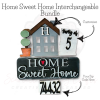 Home Sweet Home Interchangeable sign with customizable elements and high-quality MDF construction.