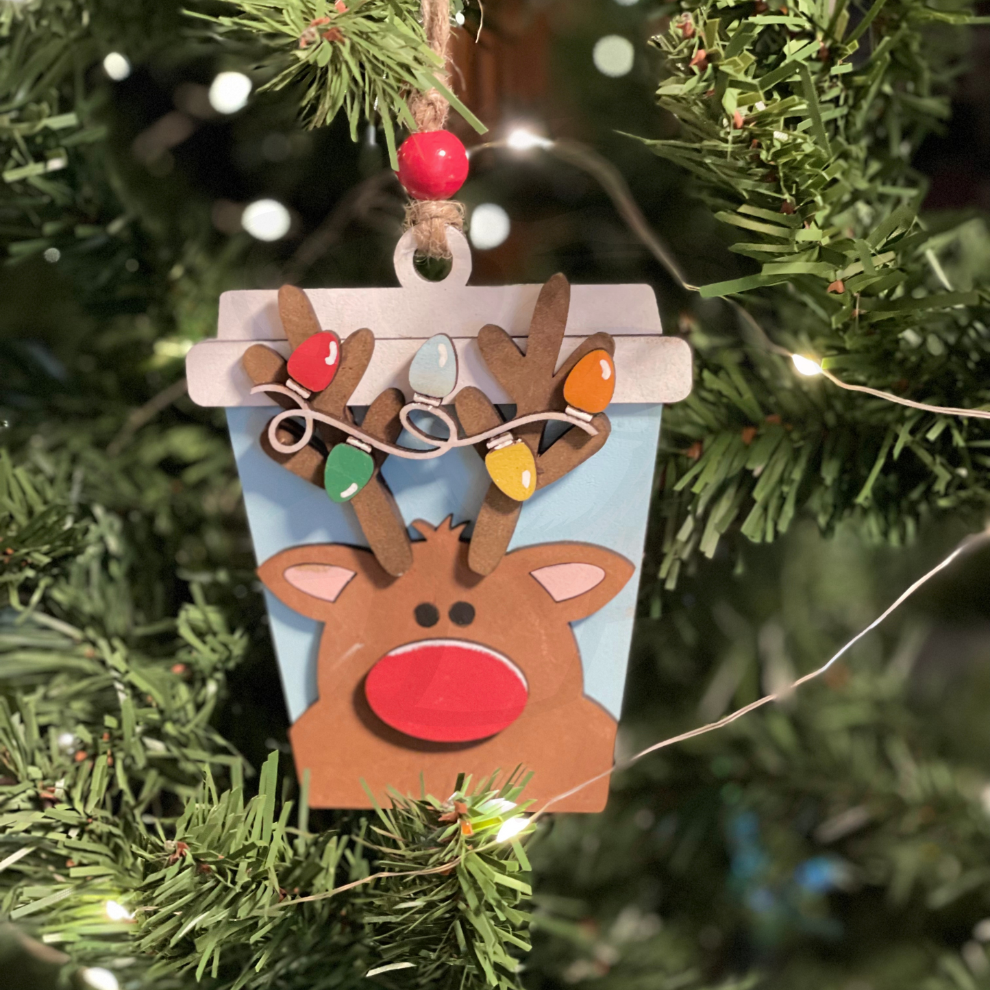 Christmas Ornament - Latte Festive Reindeer - Money/Gift Card Holder