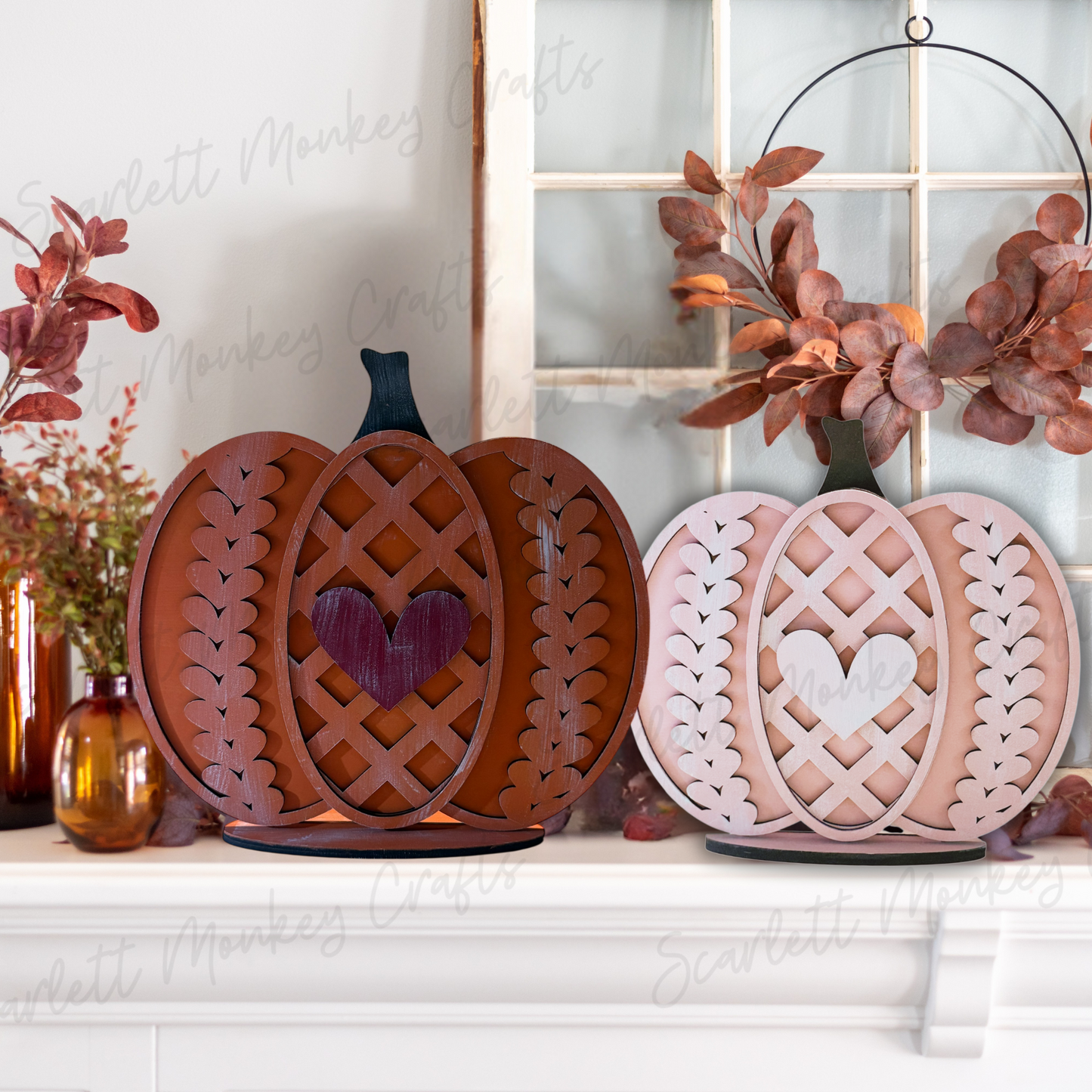 Sweater Weather Pumpkin Shelf Sitter (10.5") - Painted