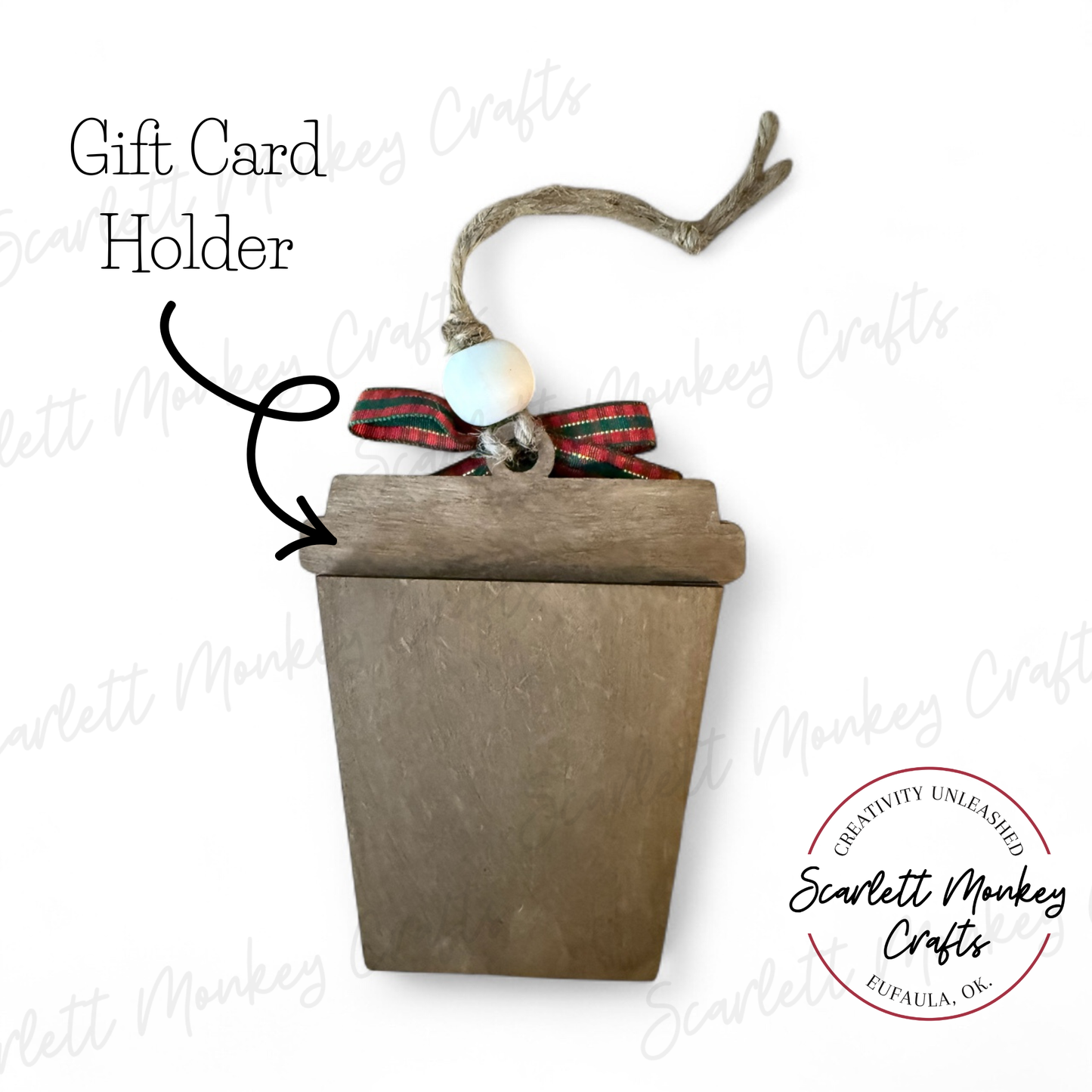 Elf Latte Ornament & Gift Card Holder - Painted