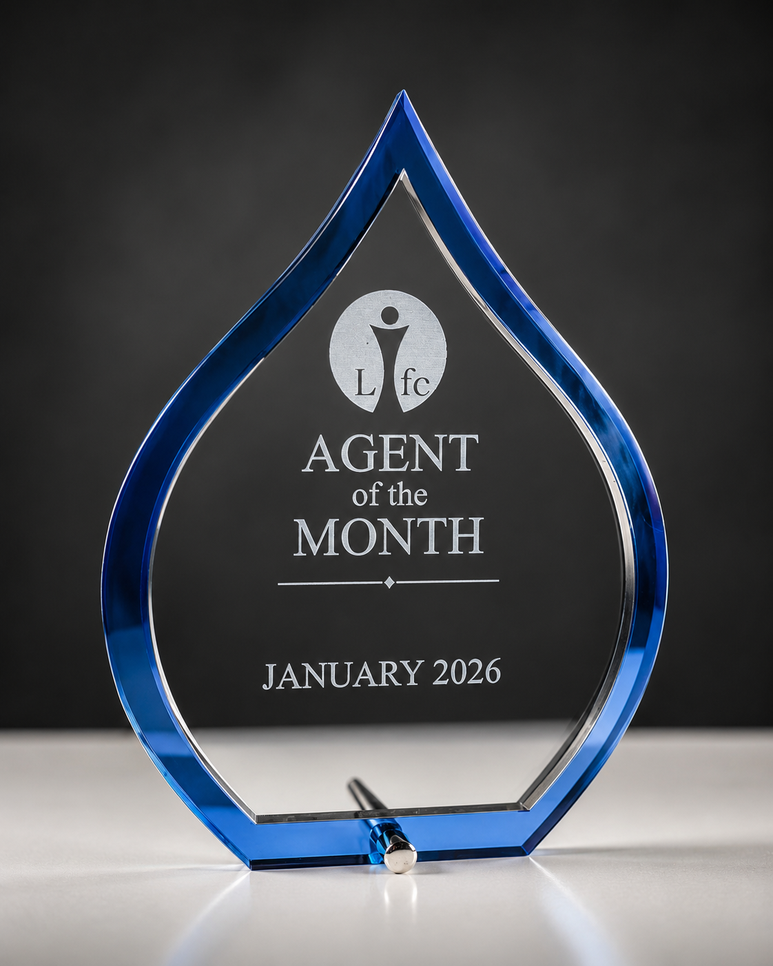 Blue Flame Personalized Acrylic Award