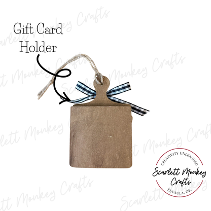 Penguin with Bow Breadboard Ornament & Gift Card Holder - Painted