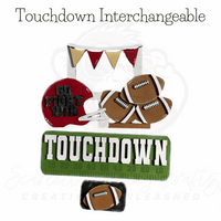 Touchdown Interchangeable customizable truck toy with football theme and Velcro attachments.