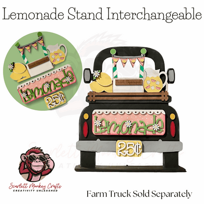 Lemonade Interchangeable with Velcro attachments on Farm Truck base.