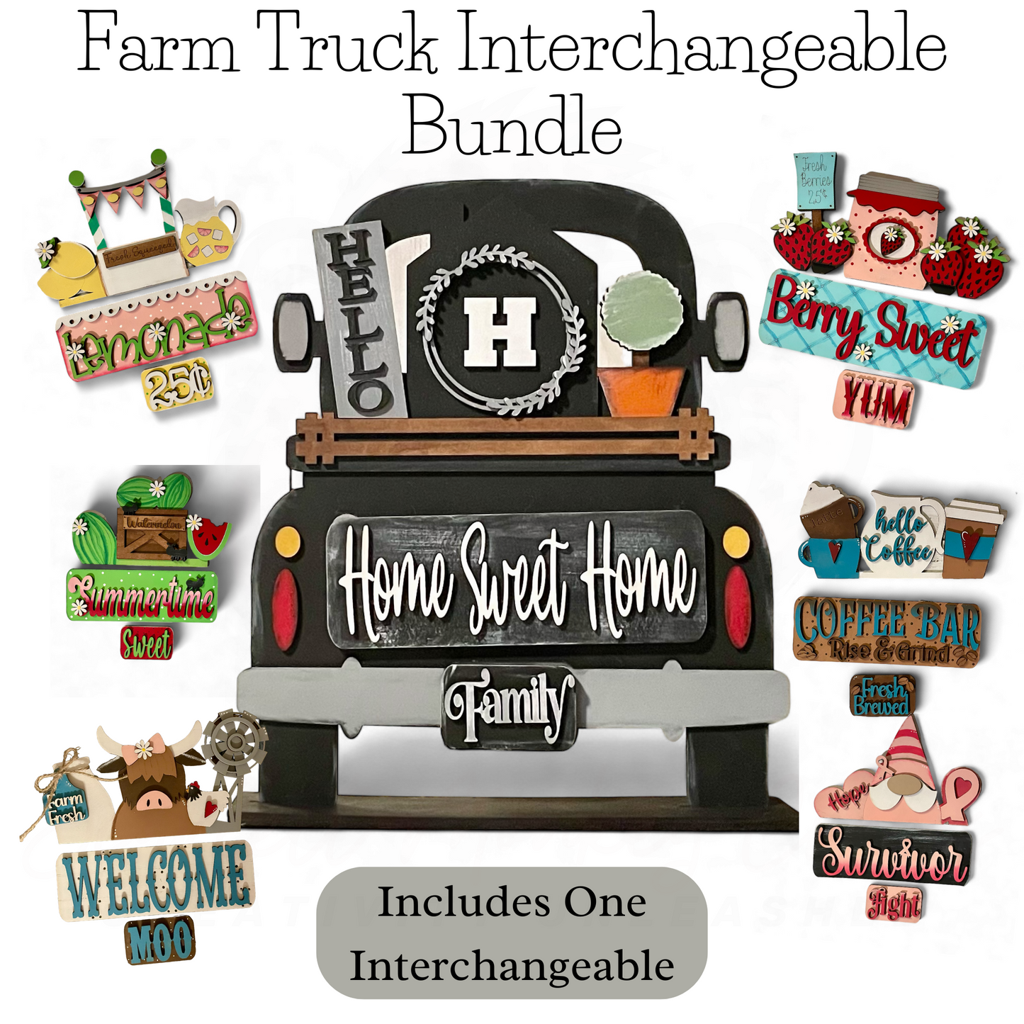 Paintable Farm Truck Interchangeable Starter Bundle