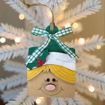 Female Elf Breadboard Ornament & Gift Card Holder - Painted