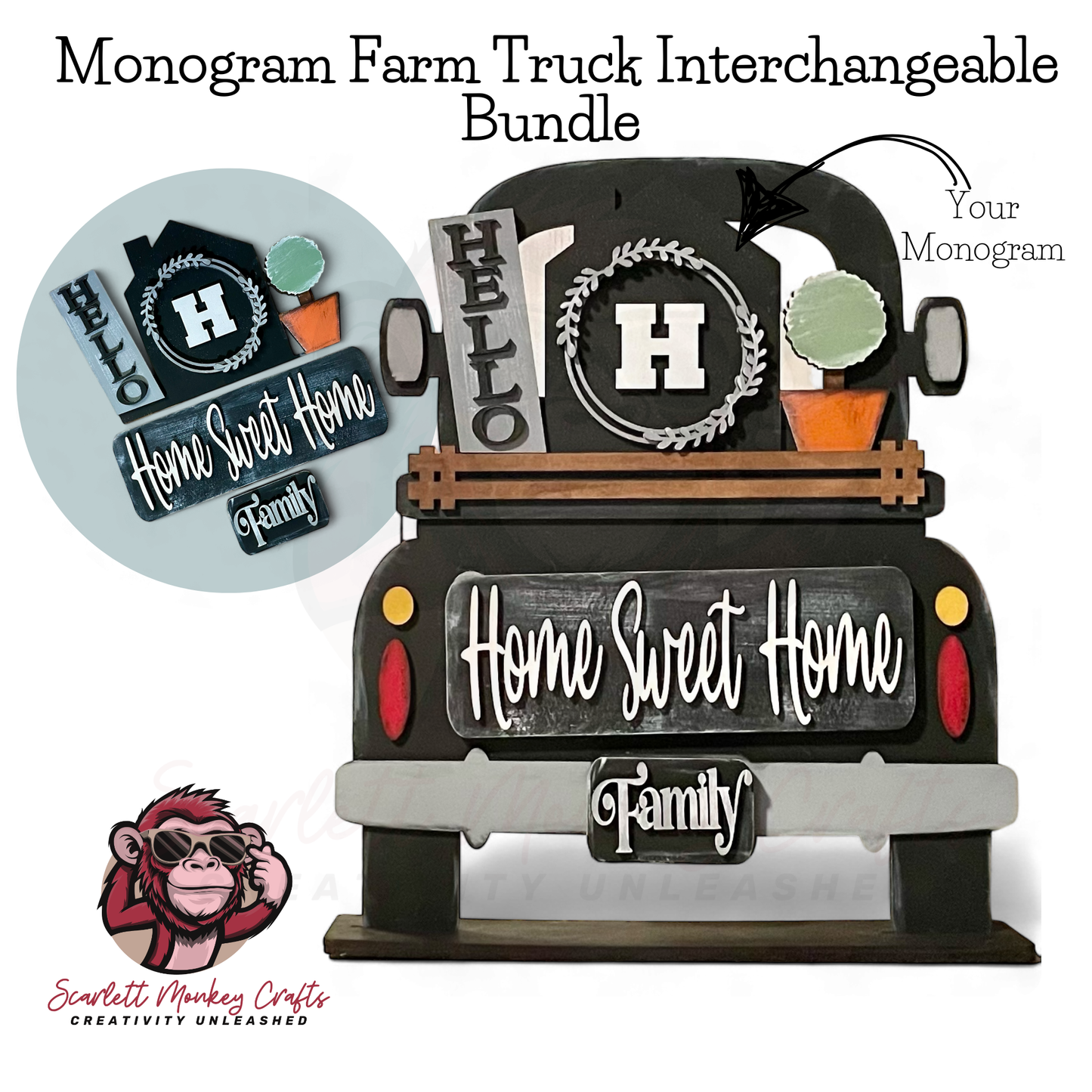 Monogram Farm Truck Interchangeable Bundle