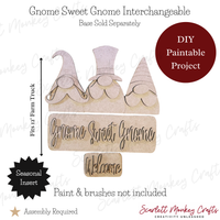 Gnome Sweet Gnome Interchangeable - Paintable Project