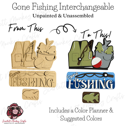 Gone Fishing Interchangeable - Paintable Project