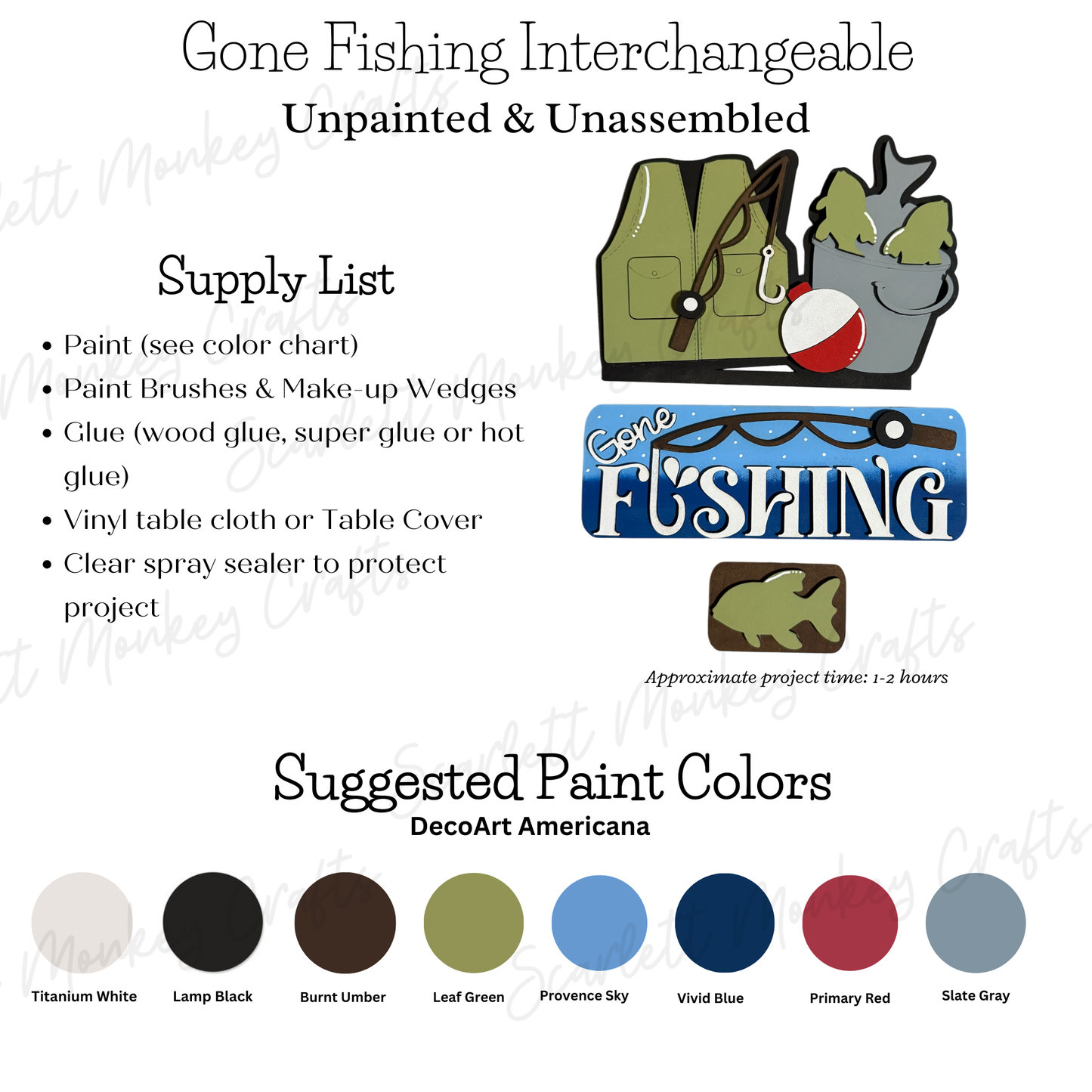 Gone Fishing Interchangeable - Paintable Project