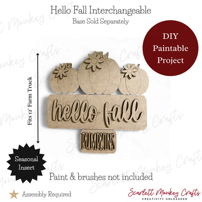 Hello Fall Interchangeable - Paintable Project