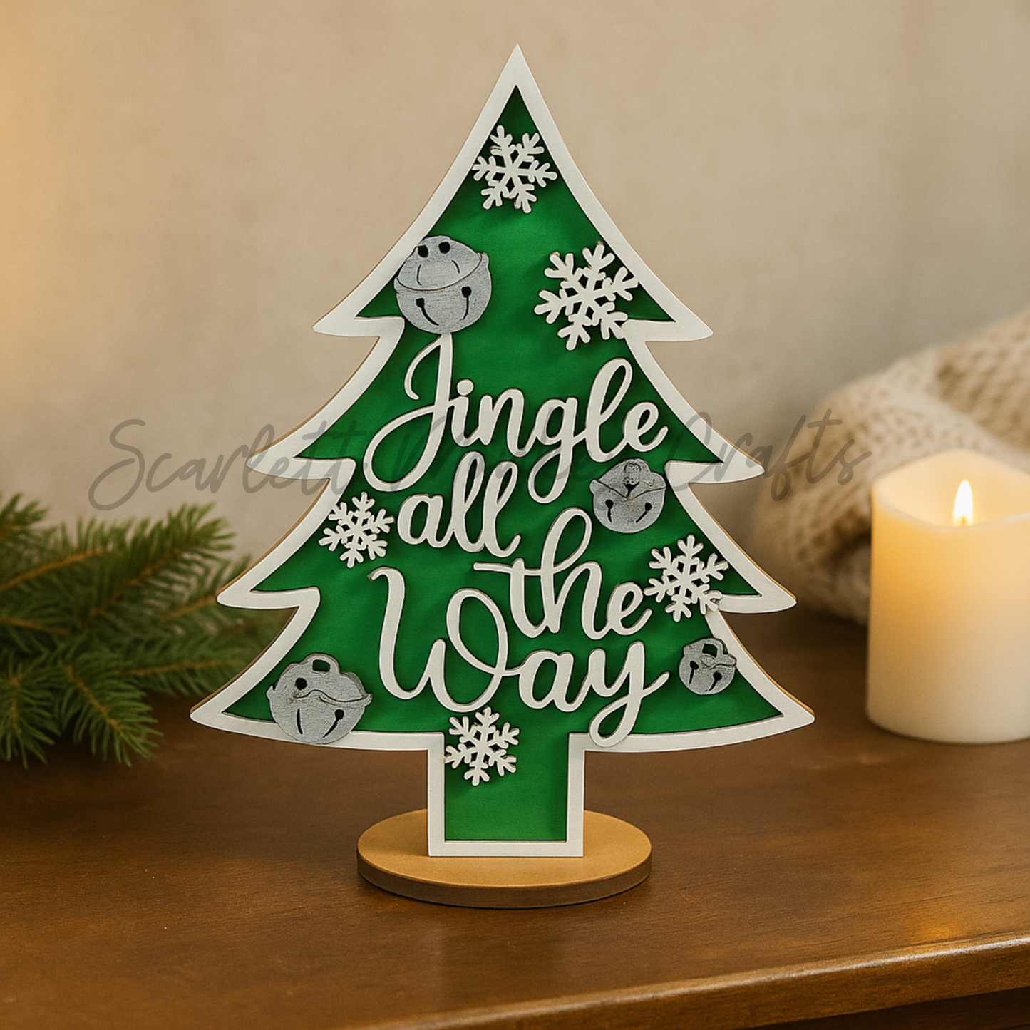 Standing Christmas Trees Set - Hand-Painted Holiday Decor