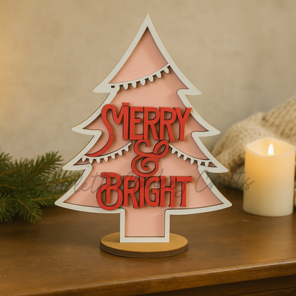 Standing Christmas Trees Set - Hand-Painted Holiday Decor