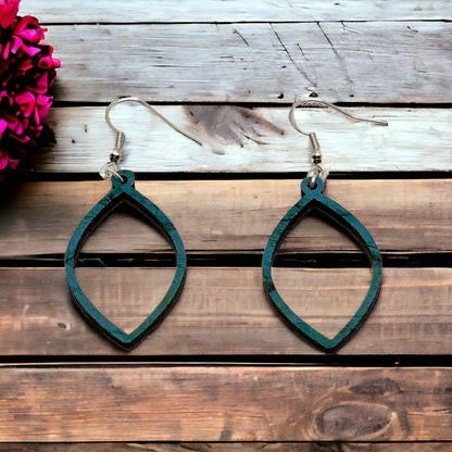 Hand-crafted Western Style Wood Earrings