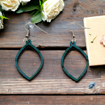 Hand-crafted Western Style Wood Earrings
