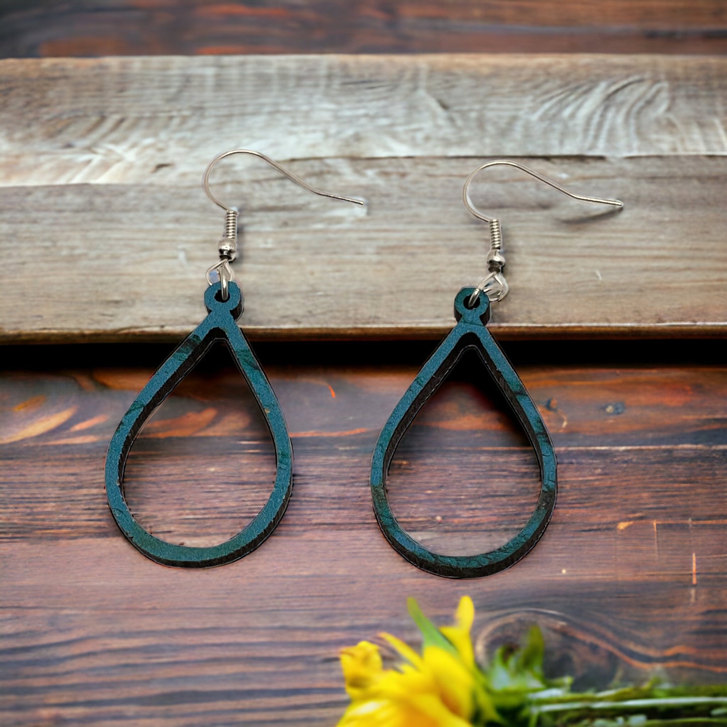 Hand-crafted Western Style Wood Earrings